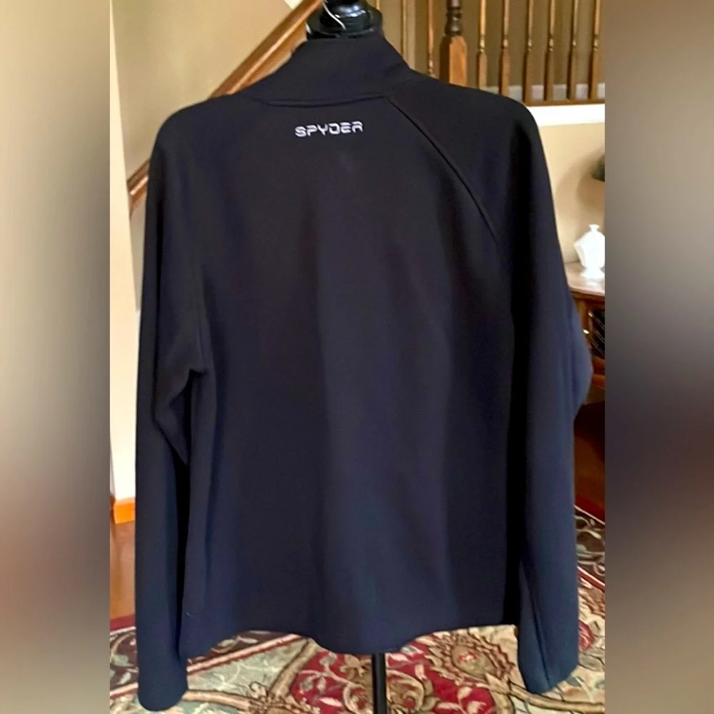 “SPYDER” FULL ZIPPER BLACK FLEECE JACKET.  SIZE L   EUC - Picture 2 of 7